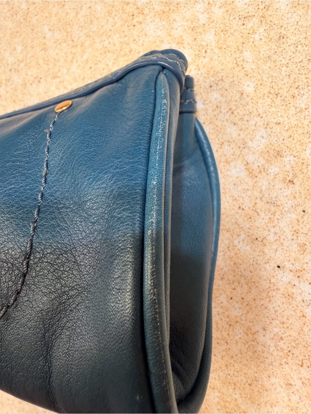 Marc Jacobs Blue Leather Wristlet Clutch with Gold Hardware - Picture 6 of 9